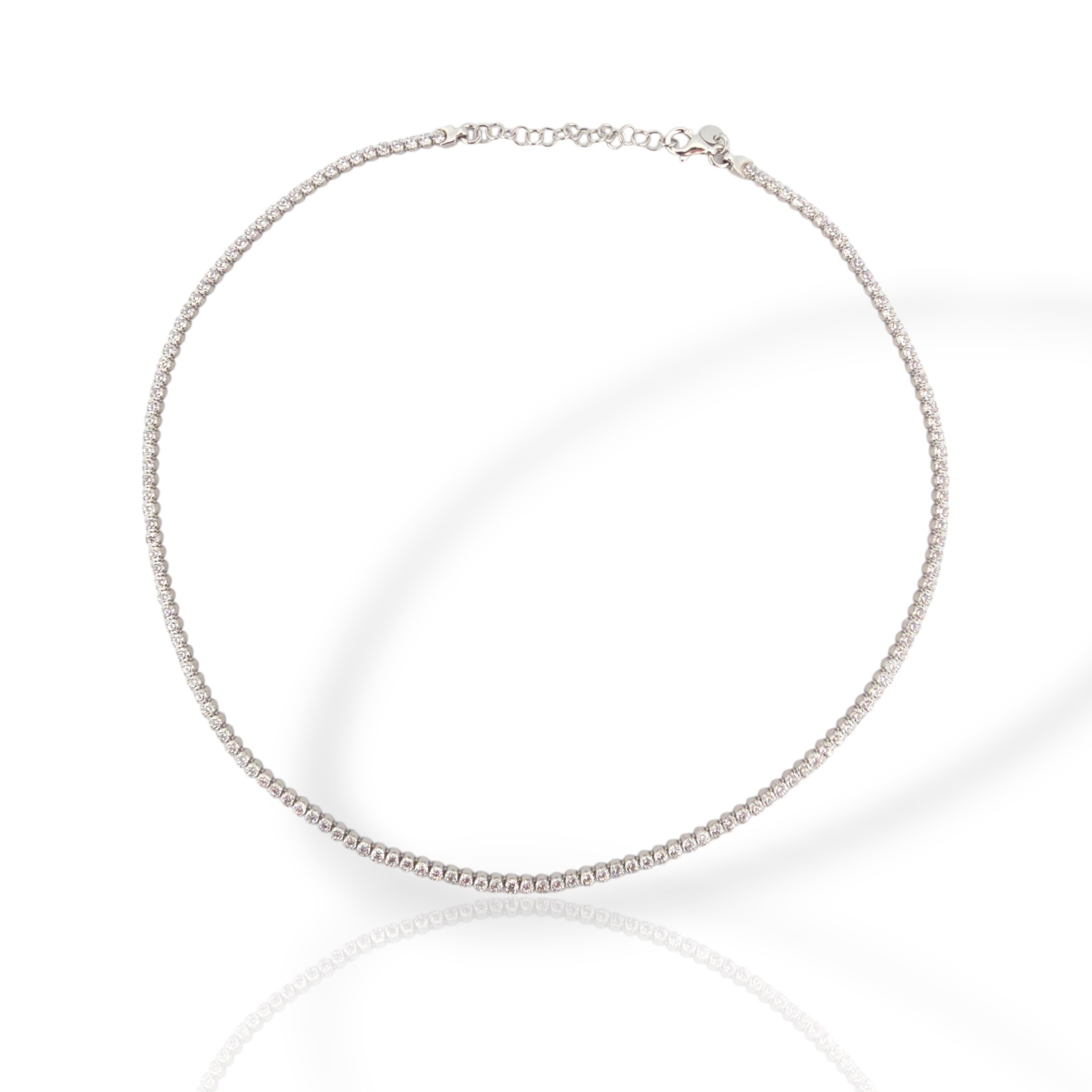 Κολιέ ριβιέρα απο επιπλατινωμένο ασήμι 925° (code SHK905142B)